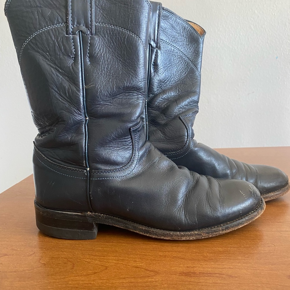 Justin Women's Style L3744 Navy Blue Cowgirl Roper Boots Size 6½ B USA